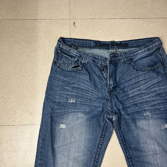 Xtreme Couture Jeans Mens 36 X 32 Design Pocket Dark Denim Blue Button - Picture 2 of 7